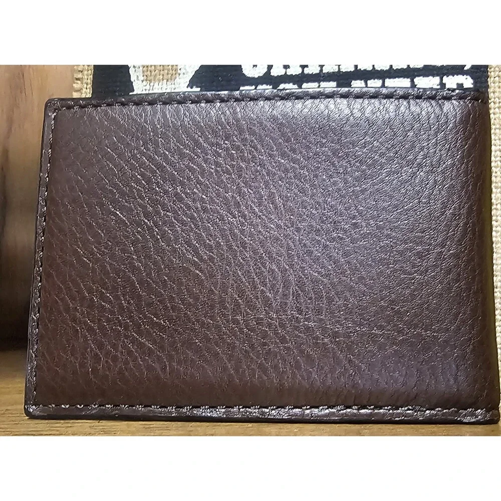 Coach Compact Slim Bifold Wallet Brown Leather NWOT